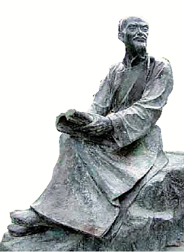 位于兰溪芥子园内的李渔塑像 本报记者 徐宪忠摄