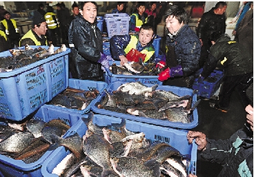 海鲜,河鲜节前交易闹猛